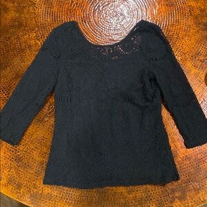 Elegant Black Lace Women's Top